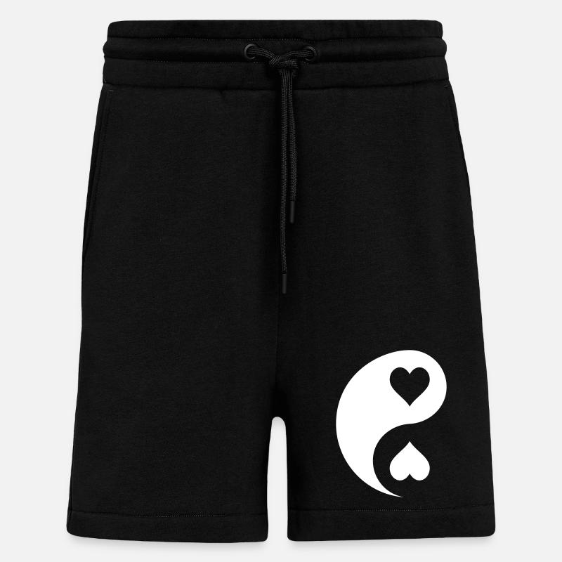 Yin Yang Herzen Emblem - Shorts - made by SPREAD - SOLID BLACK