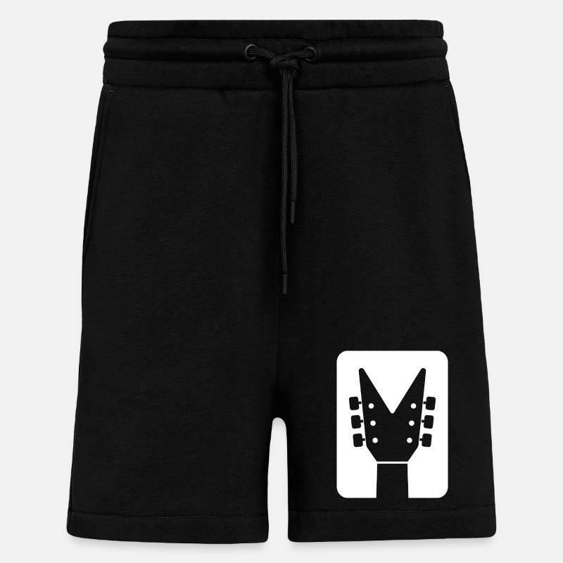 Tête de guitare Silhouette - Short bio décontracté fabriqué en UE - SOLID BLACK