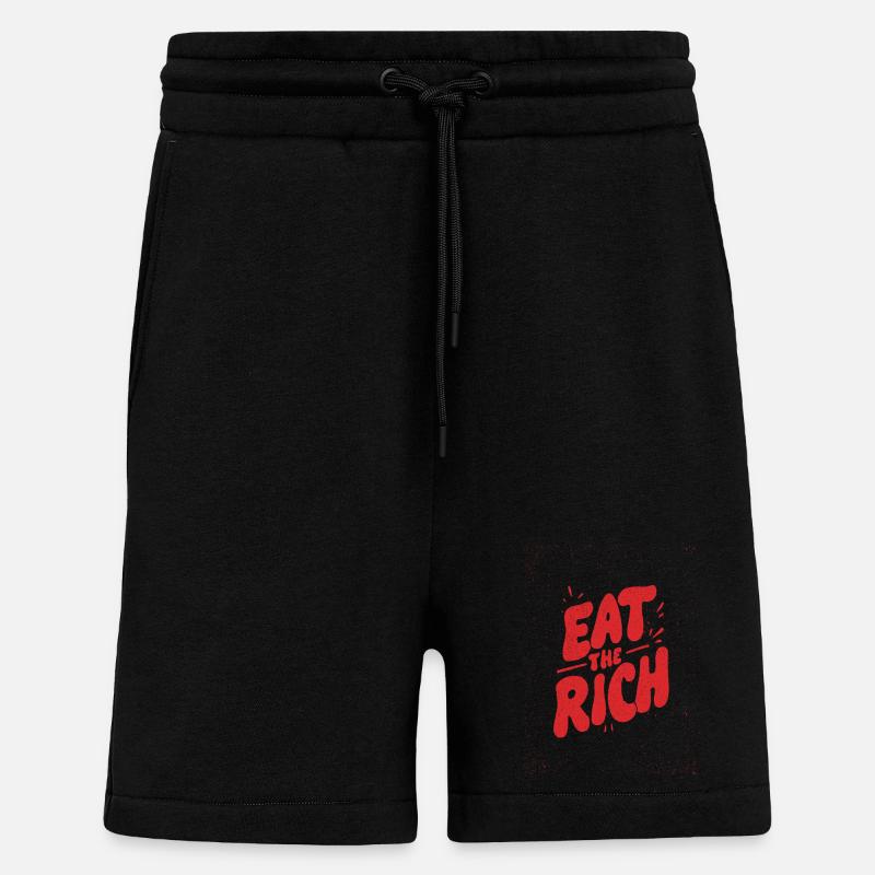 Manger les graffitis riches - Short bio décontracté fabriqué en UE - SOLID BLACK