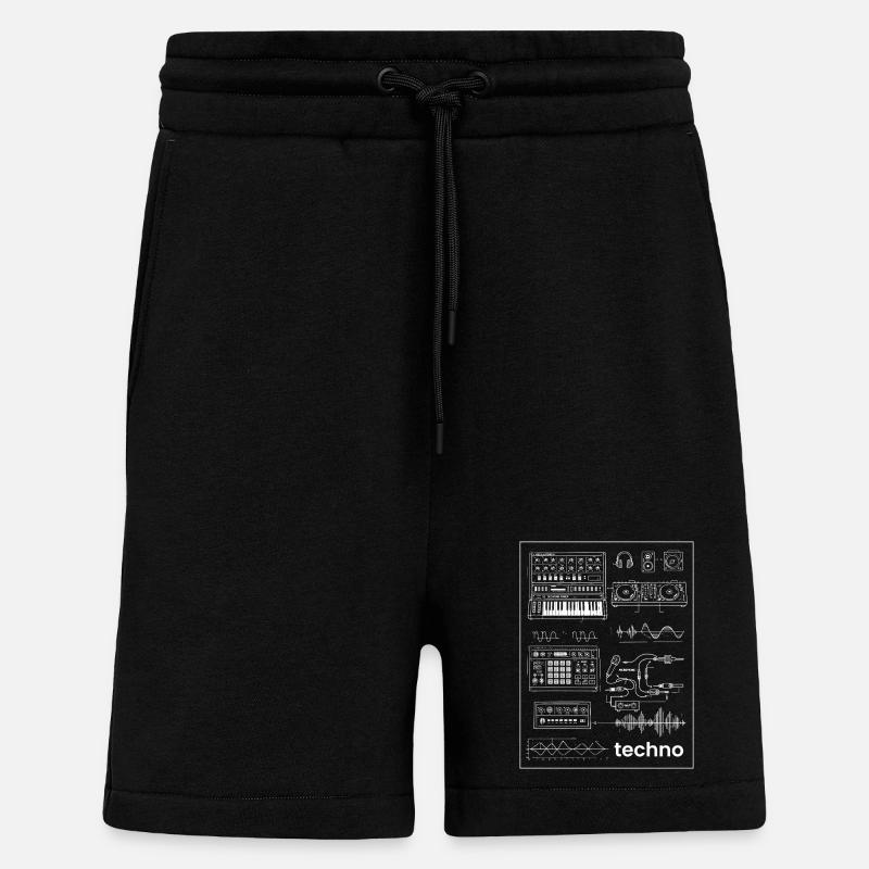 Techno Studio Synthesis - Shorts - made by SPREAD - SOLID BLACK
