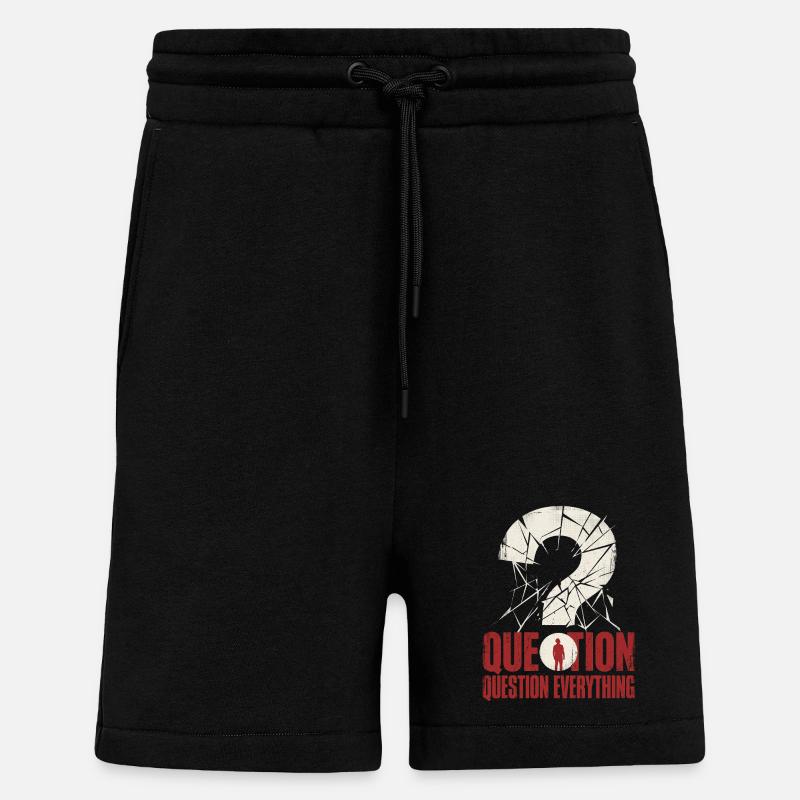 question everything - Shorts - made by SPREAD - SOLID BLACK