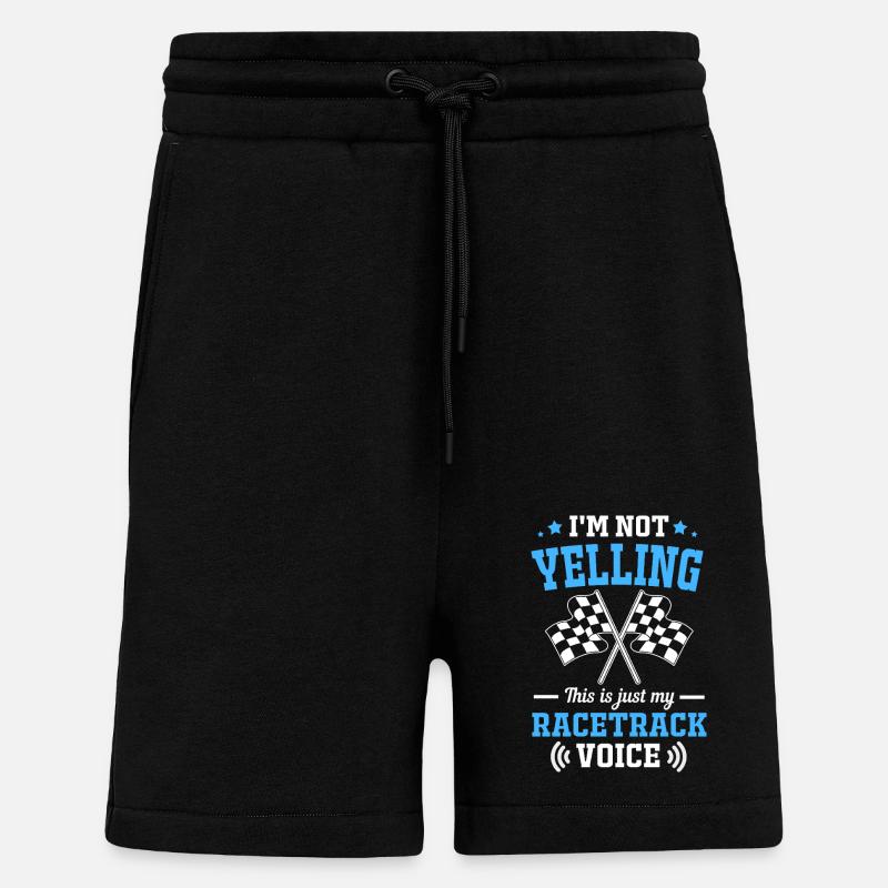 Course de dragsters - Short bio décontracté fabriqué en UE - SOLID BLACK