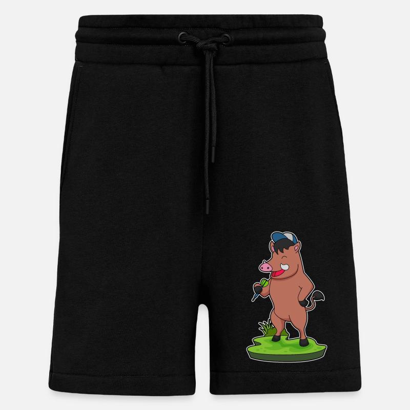 Fléchettes de sanglier - Short bio décontracté fabriqué en UE - SOLID BLACK