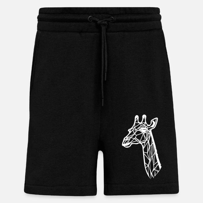Slender Giraffe Geometric Lines Style - Shorts - made by SPREAD - SOLID BLACK
