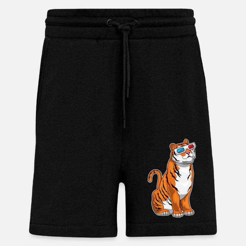 Tiger Glasses - Shorts - made by SPREAD - SOLID BLACK