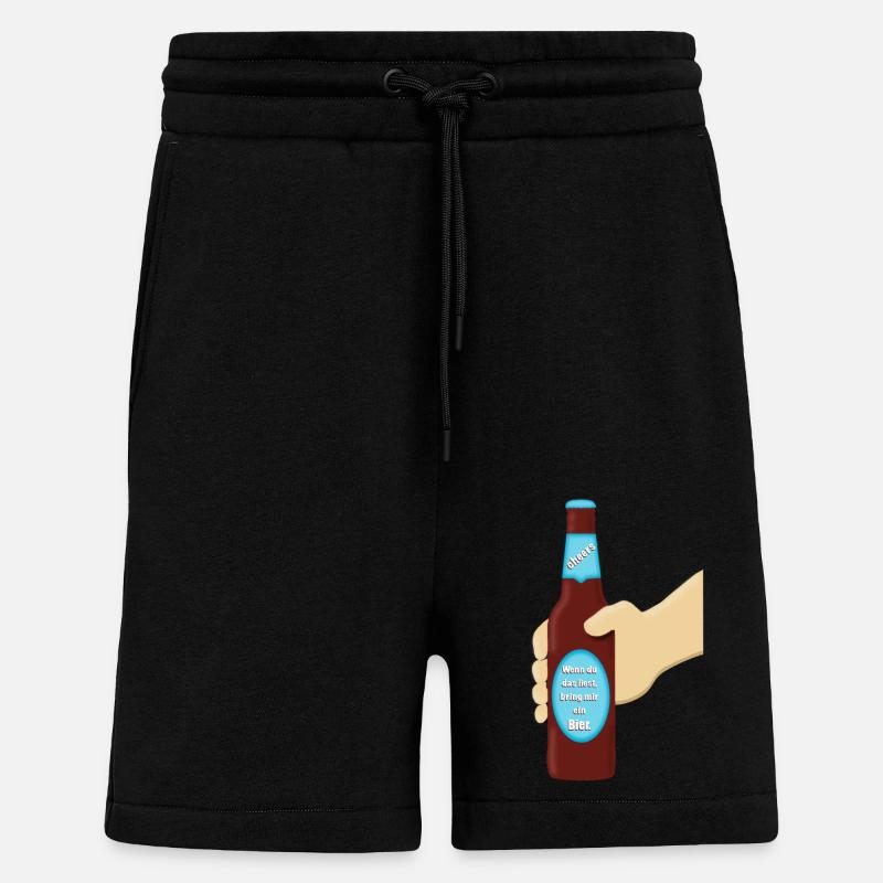 Bierflasche mit Hand - Shorts - made by SPREAD - SOLID BLACK
