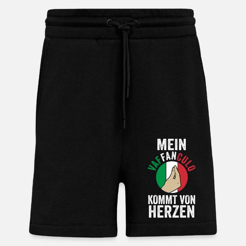 Italie Vaffanculo italien - Short bio décontracté fabriqué en UE - SOLID BLACK