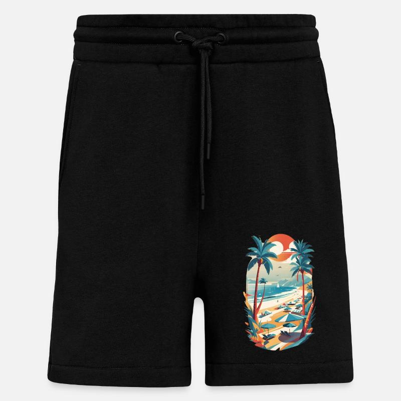 Retro-Strand-Vibes - Shorts - made by SPREAD - SOLID BLACK