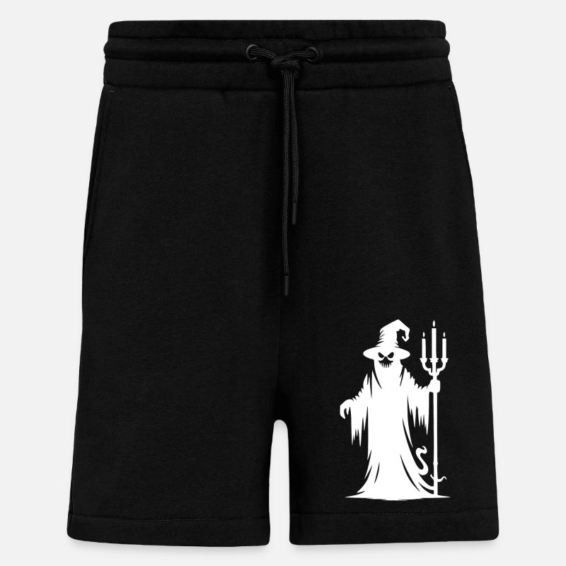 Halloween Monster with Candlestick - Shorts - made by SPREAD - SOLID BLACK