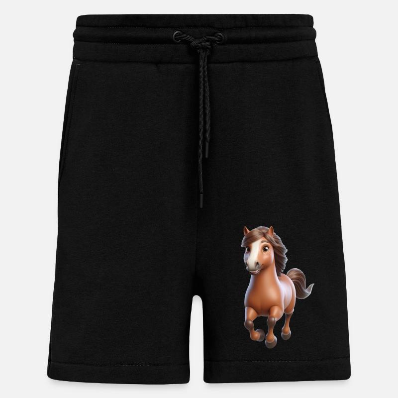 Cheval 3 - Short bio décontracté fabriqué en UE - SOLID BLACK