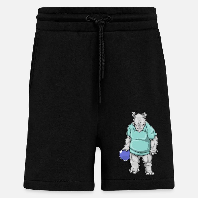 Rhino Bowling Bowling Ball - Shorts - made by SPREAD - SOLID BLACK