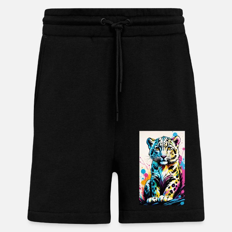 Schneeleopard | Leopard | Raubtier - Shorts - made by SPREAD - SOLID BLACK