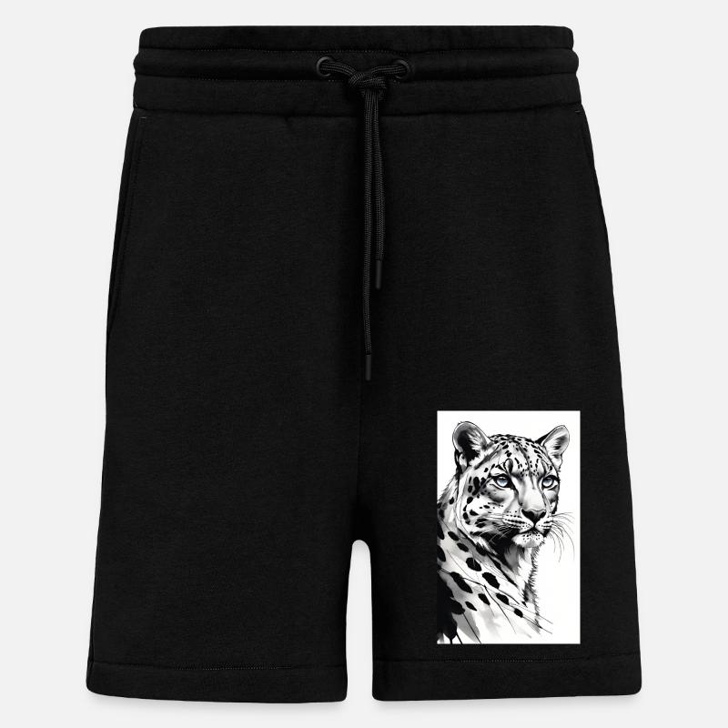 Schneeleopard | Leopard | Raubtier - Shorts - made by SPREAD - SOLID BLACK