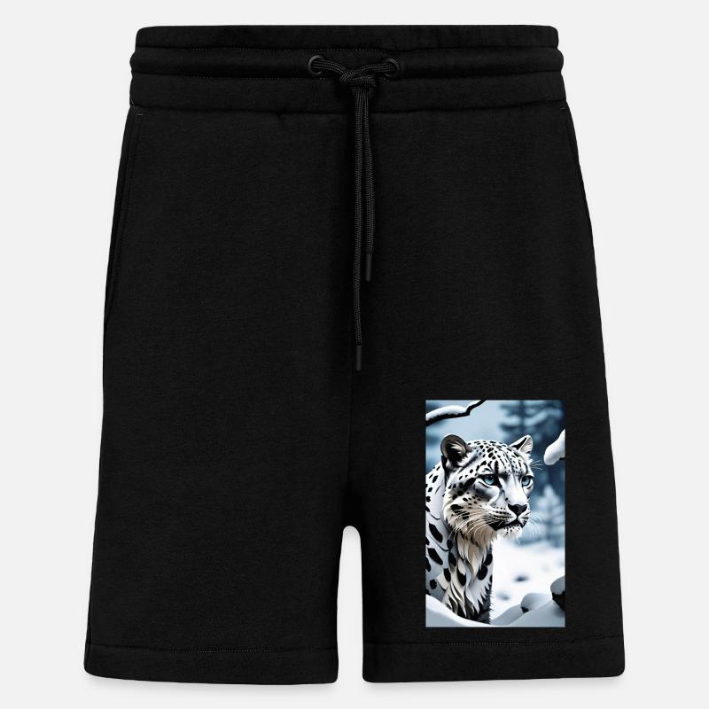 Schneeleopard | Leopard | Raubtier - Shorts - made by SPREAD - SOLID BLACK