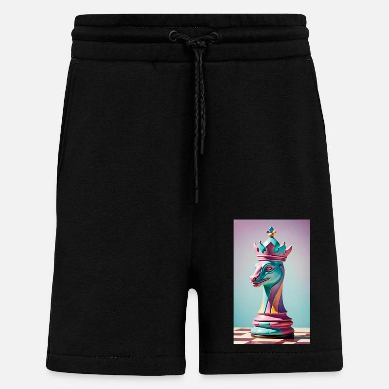 Échecs | Pièce d’échecs | Joueur d’échecs - Short bio décontracté fabriqué en UE - SOLID BLACK