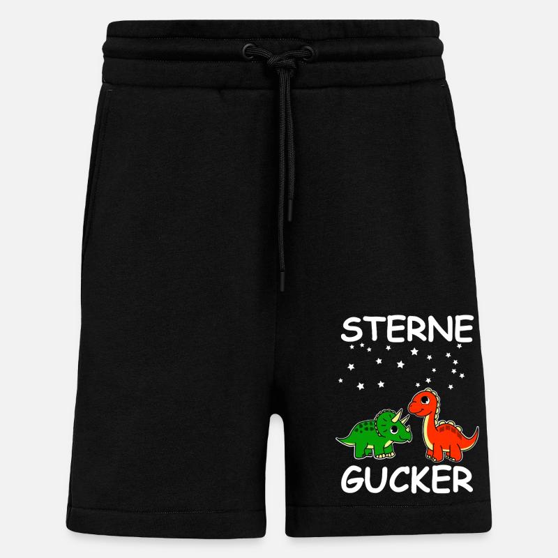 Dinosaurs look stars - Shorts - made by SPREAD - SOLID BLACK