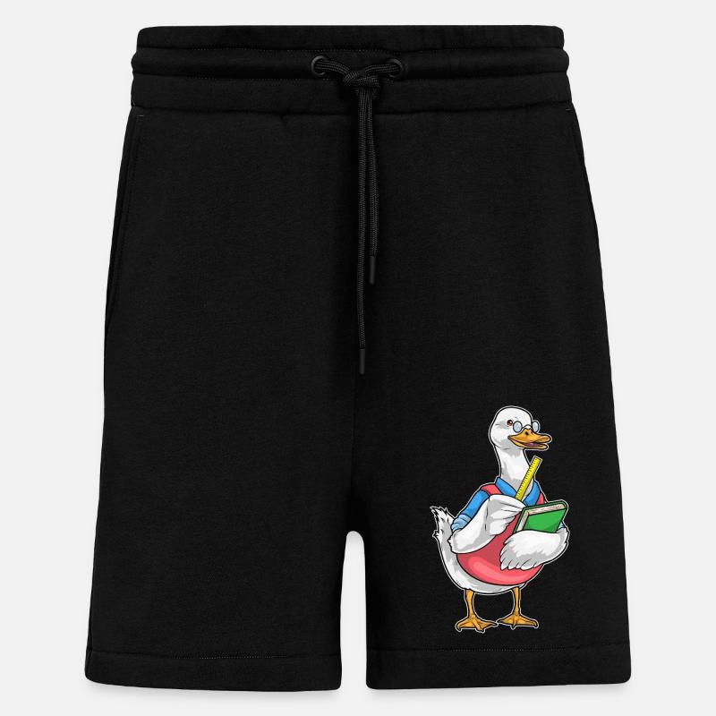 Duck Math Teacher Ruler - Shorts - made by SPREAD - SOLID BLACK