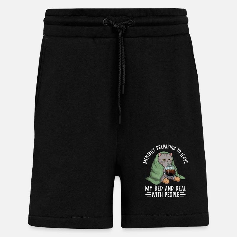 Préparer mentalement le chat - Short bio décontracté fabriqué en UE - SOLID BLACK