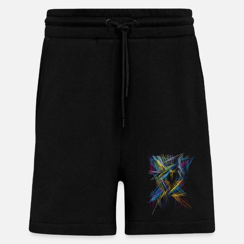 Futurism Abstract - 3D Pattern - Shorts - made by SPREAD - SOLID BLACK