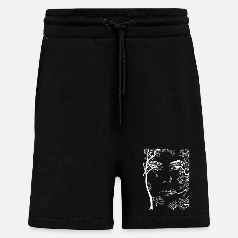 Gesicht des Waldes (weiß) - Shorts - made by SPREAD - SOLID BLACK
