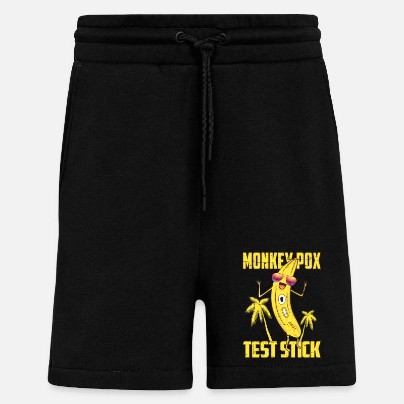 Monkey pox test sticks - Shorts - made by SPREAD - SOLID BLACK