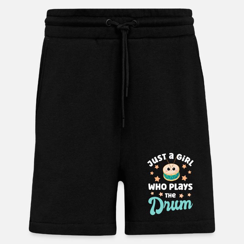 Joueur de batterie - Short bio décontracté fabriqué en UE - SOLID BLACK