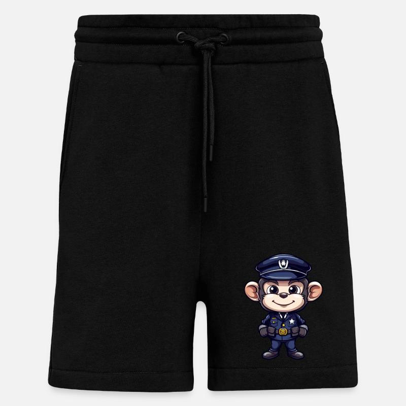 Polizei Äffchen - Shorts - made by SPREAD - SOLID BLACK