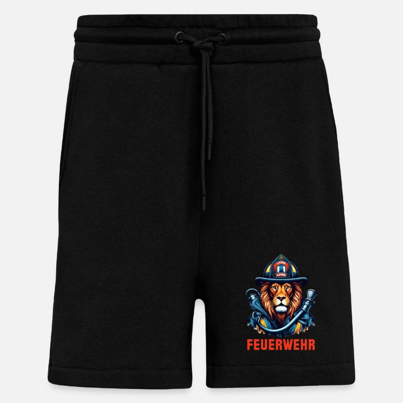 Feuerwehr Löwe Geschenk - Shorts - made by SPREAD - SOLID BLACK
