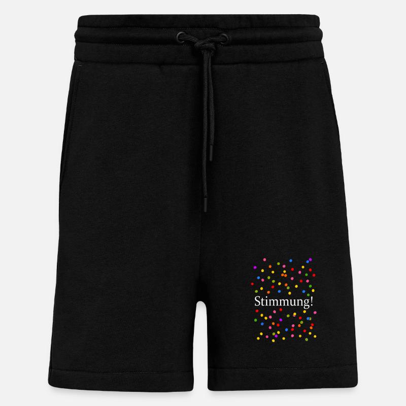 Stimmung Konfetti Silvester Karneval Spruch - Shorts - made by SPREAD - SOLID BLACK