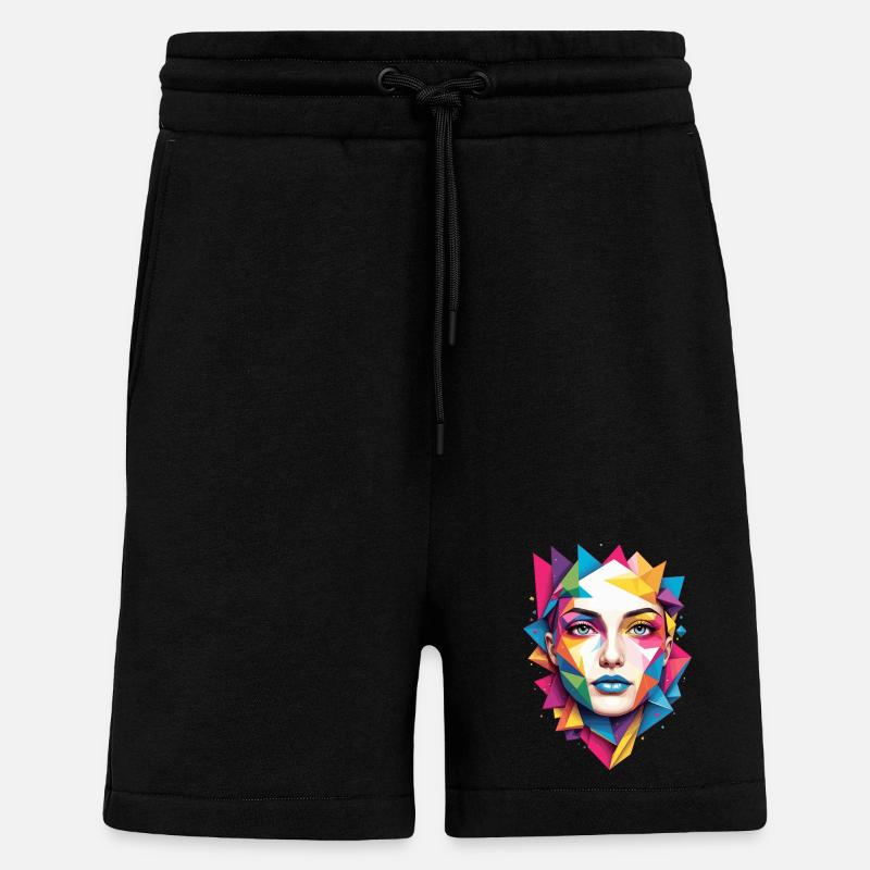 Moderne Gesichts Kunst - Shorts - made by SPREAD - SOLID BLACK