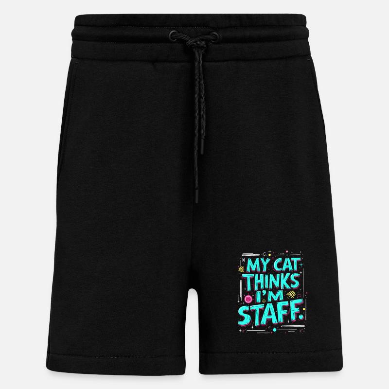 MEINE KATZE DENKT, ICH SEI MITARBEITER - Shorts - made by SPREAD - SOLID BLACK