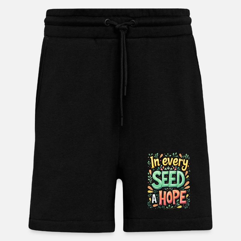 DANS CHAQUE GRAINE, UN ESPOIR - Short bio décontracté fabriqué en UE - SOLID BLACK
