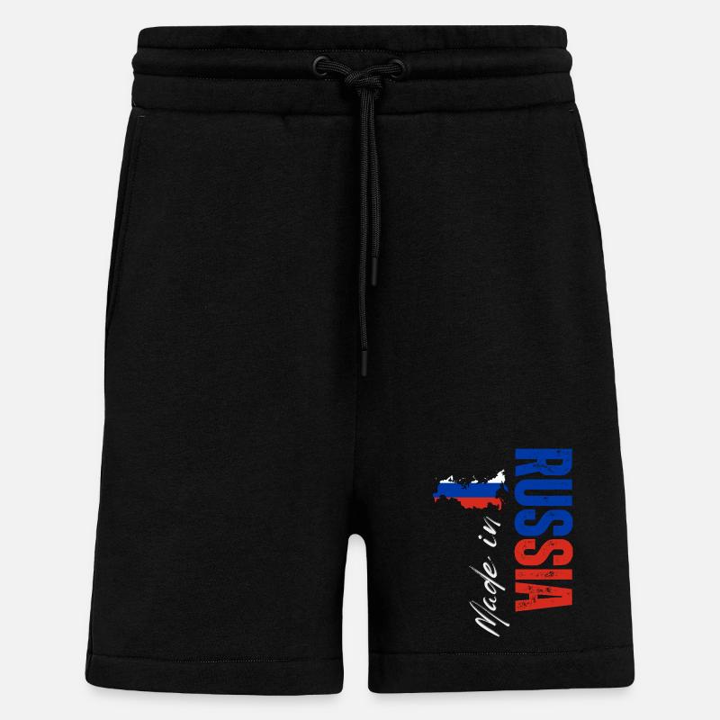 Fabriqué en Russie, design vertical - Short bio décontracté fabriqué en UE - SOLID BLACK