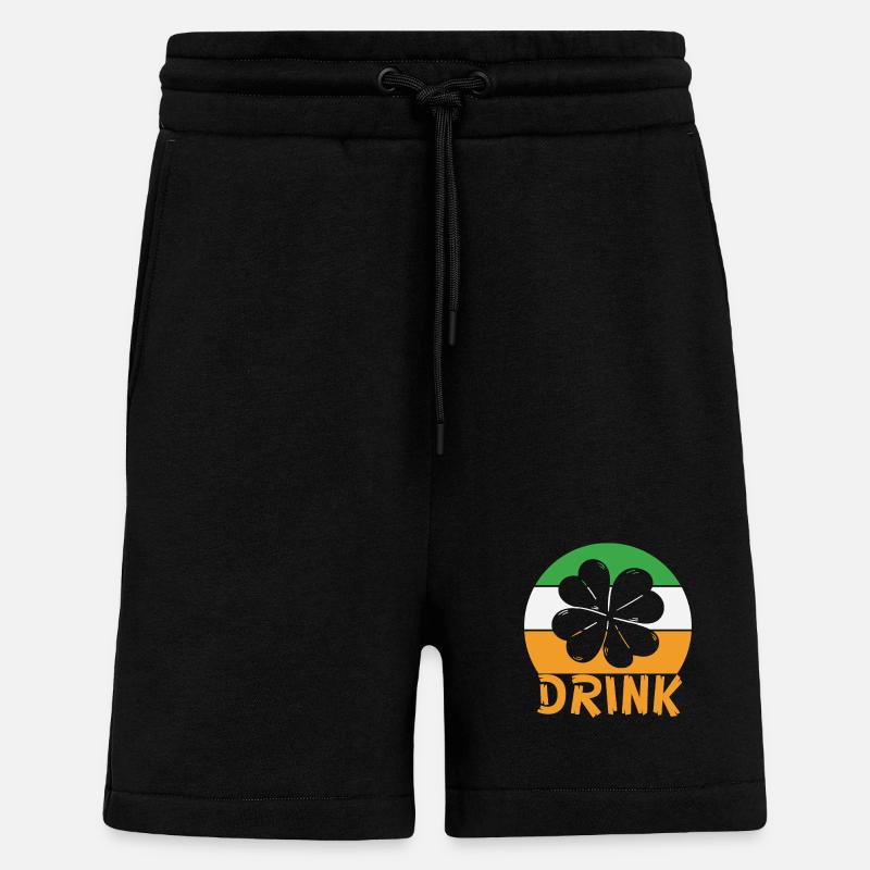 Boisson de la Saint-Patrick - Short bio décontracté fabriqué en UE - SOLID BLACK