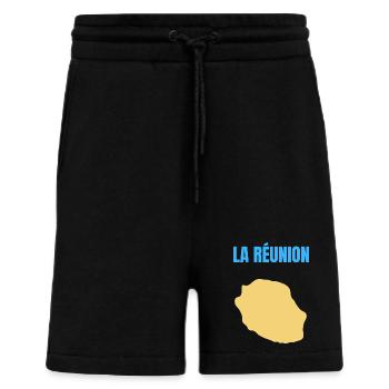 T-Shirt mit goldener Karte auf der Insel La Réunion - Shorts - made by SPREAD - SOLID BLACK - Vorne