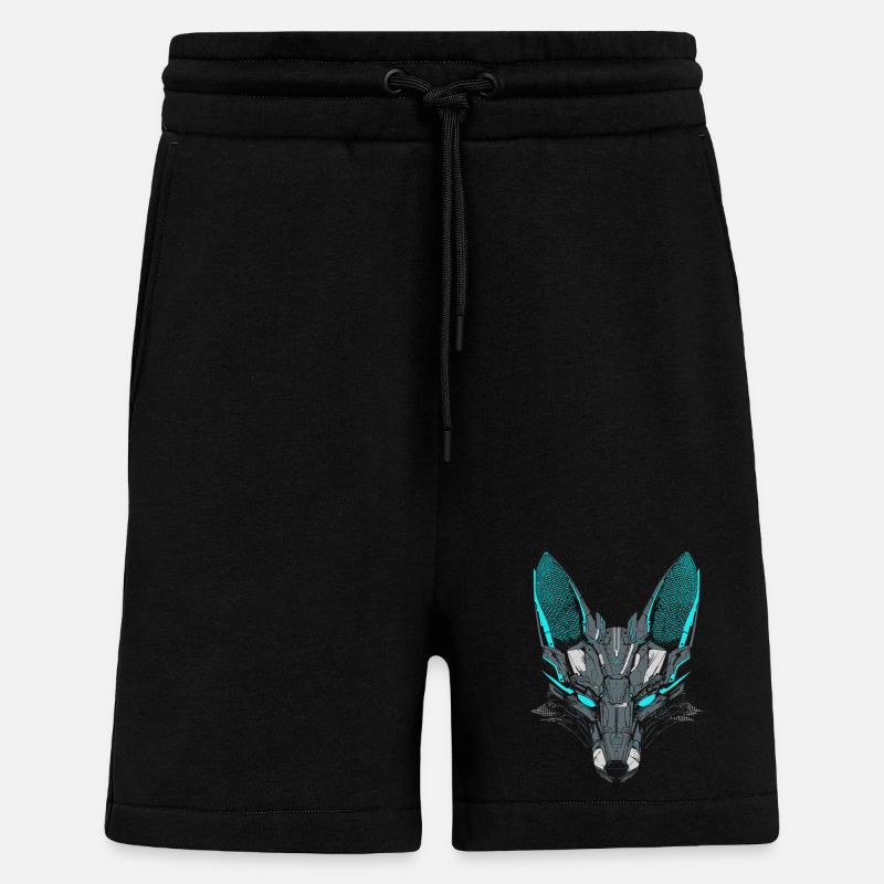 Mecha Fox - Shorts - made by SPREAD - SOLID BLACK