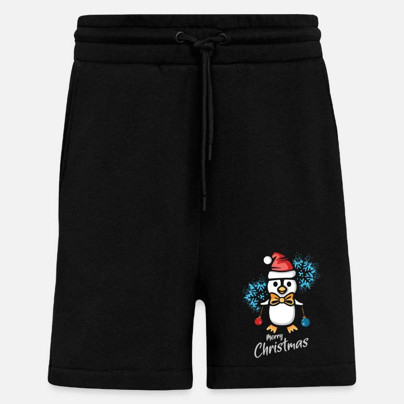 Weihnachtspinguin mit Schneeflocken - Shorts - made by SPREAD - SOLID BLACK