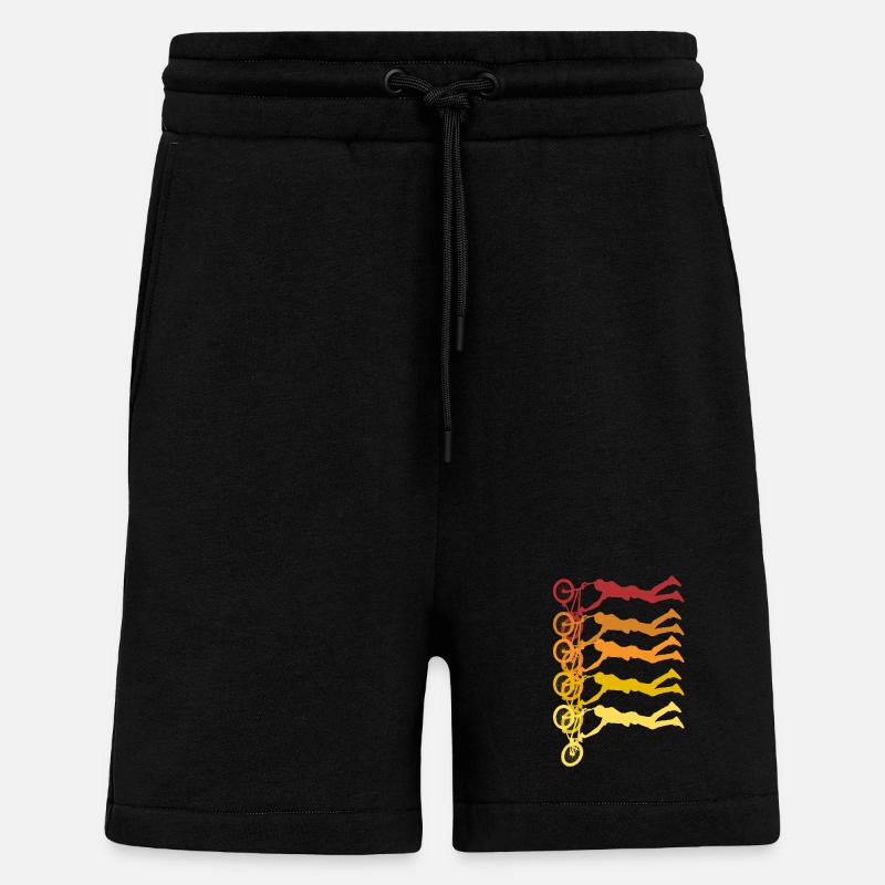 Farbige Radfahrer Silhouetten - Shorts - made by SPREAD - SOLID BLACK