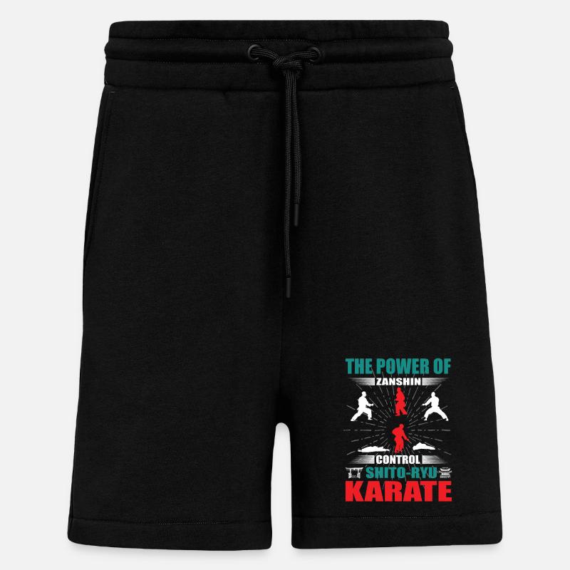 Shito-Ryu Karate Zanshin Design - Shorts - made by SPREAD - SOLID BLACK