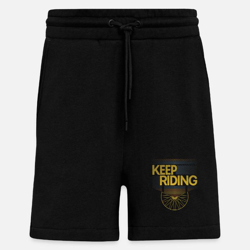 Keep Riding Cycling Pattern - Shorts - made by SPREAD - SOLID BLACK