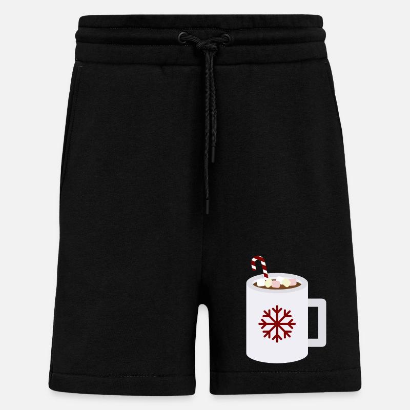 Snowflake Cocoa Mug Kunst - Shorts - made by SPREAD - SOLID BLACK
