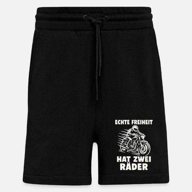 Real freedom has two wheels - Shorts - made by SPREAD - SOLID BLACK