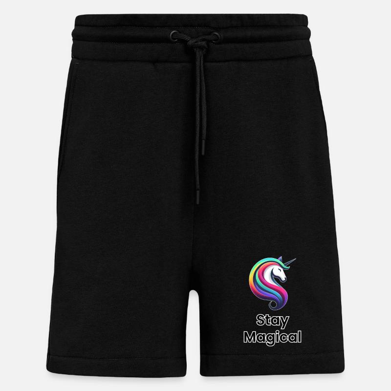 Einhorn Regenbogen – Stay Magical - Shorts - made by SPREAD - SOLID BLACK