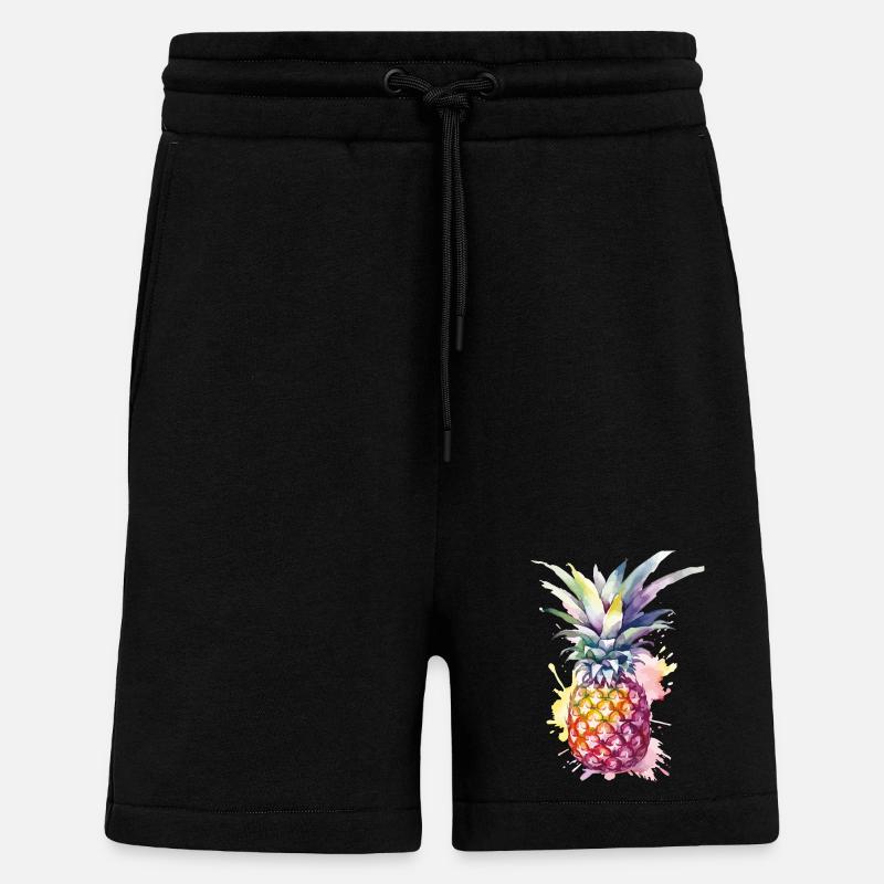 Ananas Aquarell - Shorts - made by SPREAD - SOLID BLACK