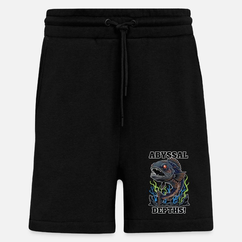 Poisson Abyssal Abyssal Depths Féroce - Short bio décontracté fabriqué en UE - SOLID BLACK