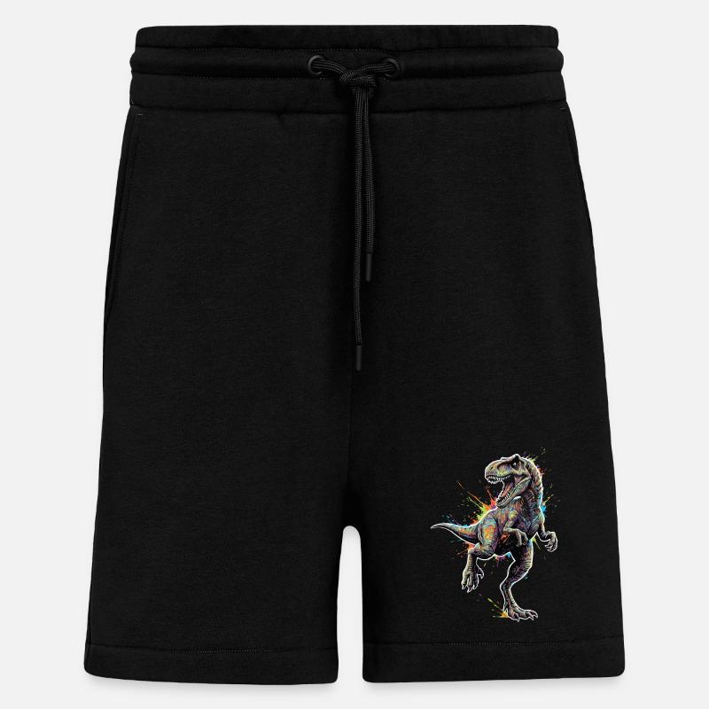 T-Rex_Apex_Explosion_Couleurs_Neon - Short bio décontracté fabriqué en UE - SOLID BLACK