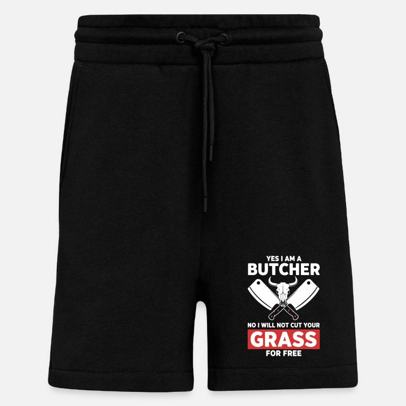 Humor-Schlächter schneidet kein Gras - Shorts - made by SPREAD - SOLID BLACK