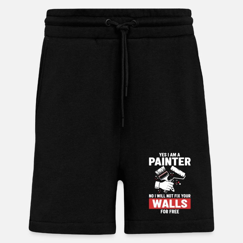 Humor Painter Fixed Not Walls - Shorts - made by SPREAD - SOLID BLACK