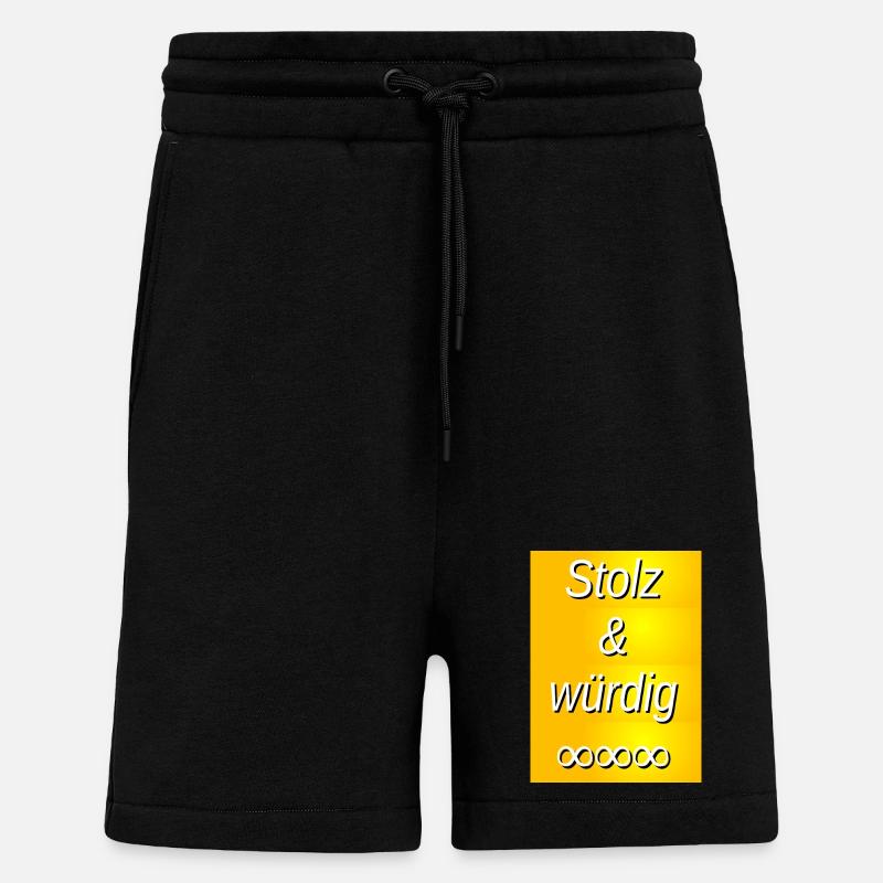 Impression dorée fière et digne - Short bio décontracté fabriqué en UE - SOLID BLACK