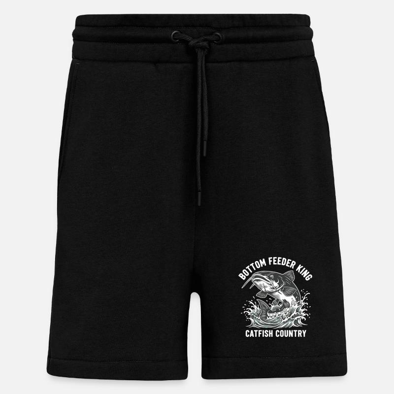 Pêche Silure Roi Fond Rivière - Short bio décontracté fabriqué en UE - SOLID BLACK